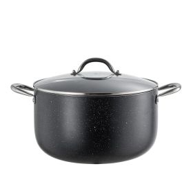 Aluminum Stock Pot, 12-Quart Nonstick Ceramic Coated Pot with Glass Lid, PFOA-Free, PFAS-Free, Compatible with Gas Stoves, Induction Cooktops