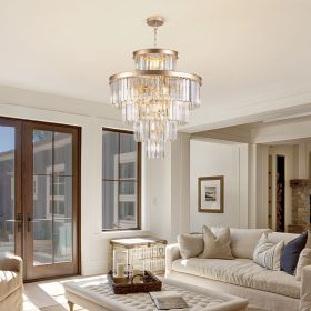 (Same as W1340P188536)Golden Luxury Crystal Chandelier Modern Chandeliers Lights Fixture Hanging Pendant Light Fixture for Dining Room Bedroom Li