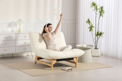 Bean bag chair for Adults ,Accent Armless Lazy Sofa, Casual Single Sofa, Corduroy Fabric, For Living Room And Bedroom , With Backrest, Single Sea