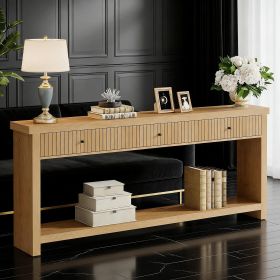 Console Table, Long Wooden Sofa Table with 3 Drawers