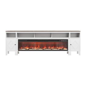 Fireplace TV Stand, Farmhouse Fireplace TV Stand for TVs up to 100 inch