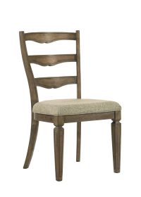 Parfield Light Brown Fabric & Weathered Oak Finish Side Chair (Set of 2)