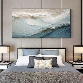 Handmade Oil Painting Original Abstract Seascape Oil Painting On Canvas Large Wall Art Bule Sea Painting Custom Painting Boho Wall Art Living roo (style: 01, size: 60x120cm)