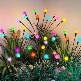 Solar Garden Lights, LED Swaying Solar Lights Outdoor Waterproof, Warm White Firefly Outdoor Decorative Lights, Garden Decor, Yard, Patio (Color: Color Changing  2)